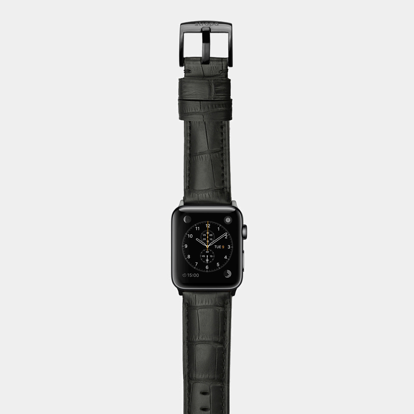 Apple watch 4 black leather clearance band